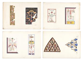 (RENAISSANCE GROTESQUE.) J. Green. Large collection of intricate 19th-century sketches of early Italian fresco ornament.